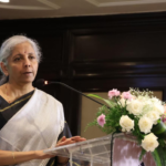 Finance Minister Nirmala Sitharaman delivering a speech during an official event