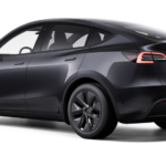 A sleek Tesla Model Y with modern design, highlighting its electric vehicle features and advanced technology.