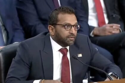 Kash Patel testifies during his FBI Director confirmation hearing before the Senate Judiciary Committee on January 30, 2025.