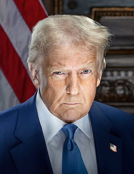 Official portrait of Donald Trump, the 45th and 47th President of the United States, symbolizing his leadership and political impact.