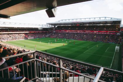 View of St. James’ Park stadium during the Newcastle United vs. Bournemouth Premier League match.