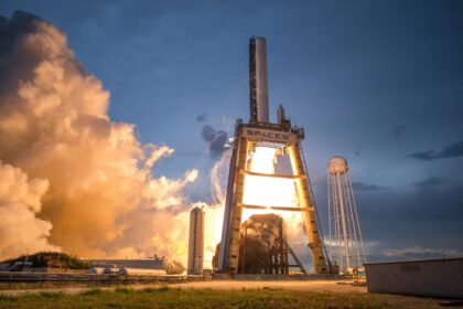 SpaceX Starship rocket launching from Starbase, showcasing the power and innovation of reusable rocket technology.