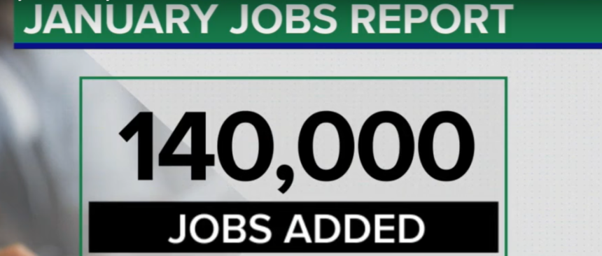 Latest U.S. Jobs Report showing 140,000 jobs added