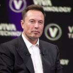 Elon Musk at a public event, discussing the latest developments in technology and business.