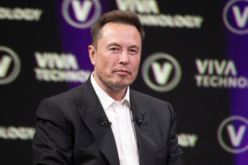 Elon Musk at a public event, discussing the latest developments in technology and business.